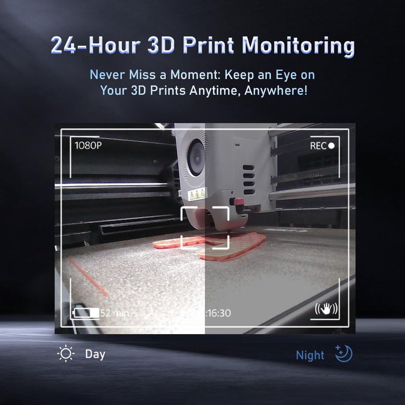 FLASHFORGE Adventurer 5M/5M Pro/AD5X 3D Printer Camera Kit,Camera for Real-Time Monitoring & Remote Surveillance via Flash Maker App,Prevent Printing Failures&Save Filament - Image 5